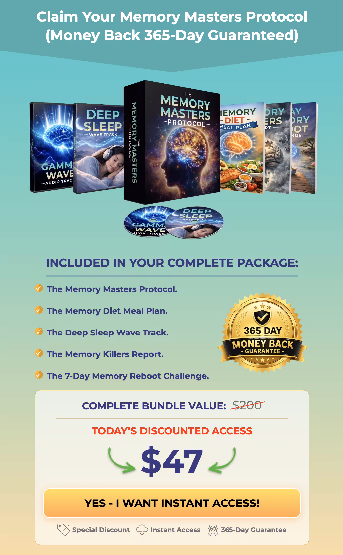Memory Masters Protocol pricing options — click to order